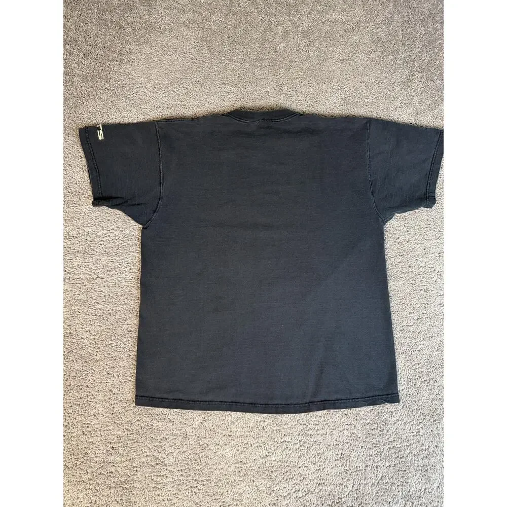 La Mode Shirt Mens XL Black Embroidered Crest Crew Neck Cotton Classic Fit